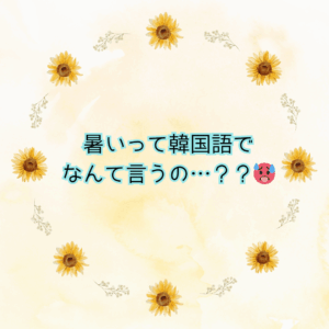 夏に関する韓国語を勉強しよう✨