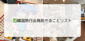 【韓国旅行】出発前やることリスト✅