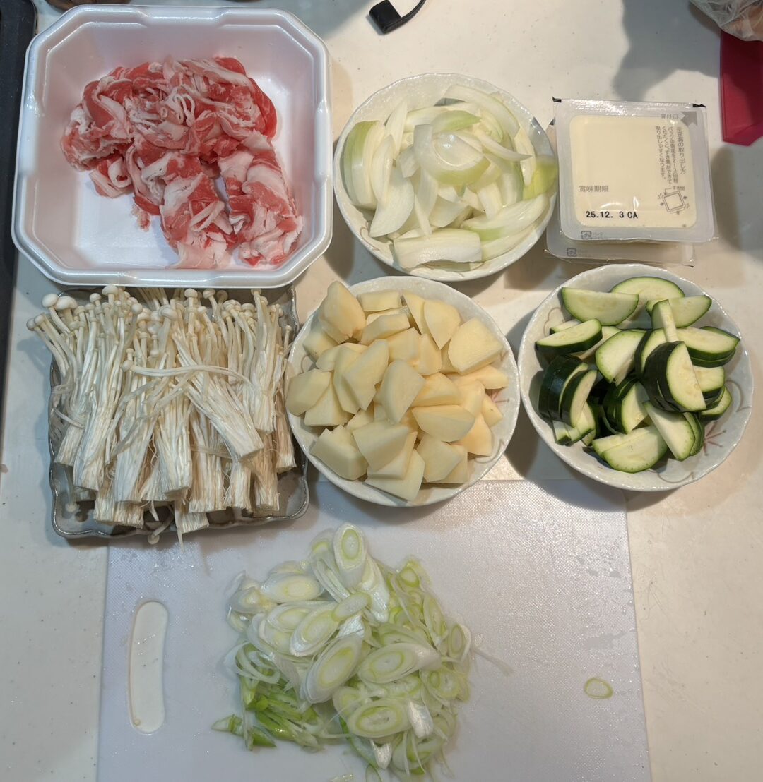 된장찌개(テンジャンチゲ|味噌チゲ)食材写真