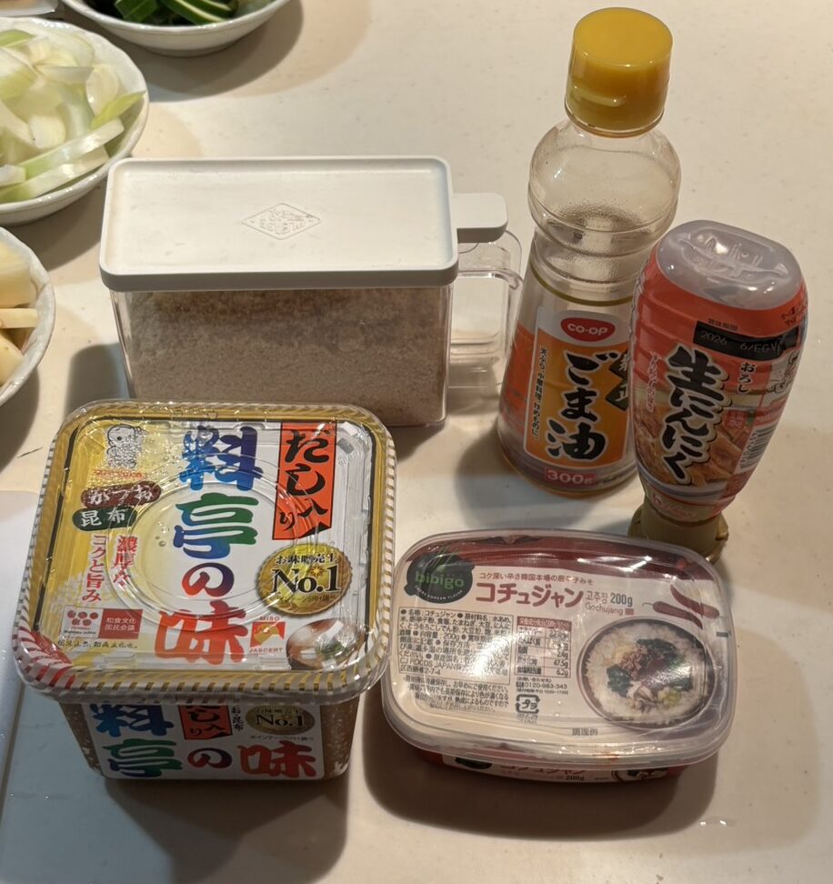 된장찌개(テンジャンチゲ|味噌チゲ)調味料写真