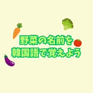 【韓国語】野菜の名前を韓国語で覚えよう！初心者向け単語一覧🥬🥕