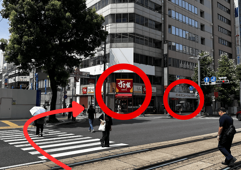 立町駅からのルート※電鉄（1号線・2号線・6号線・9号線・L循環線）